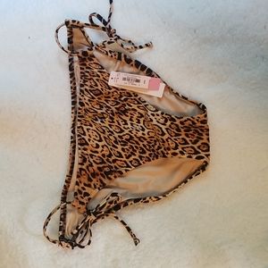 NWT VS Swim leopard print string bikini bottom size M